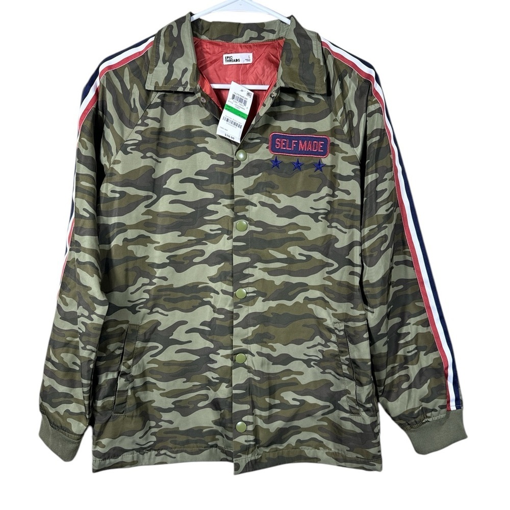 Epic Threads Camo Denim Jacket (Self Made) Boys Size Large NWT
